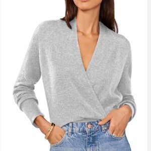 1.STATE Cross Front Grey Long Sleeve Sweater - Size M